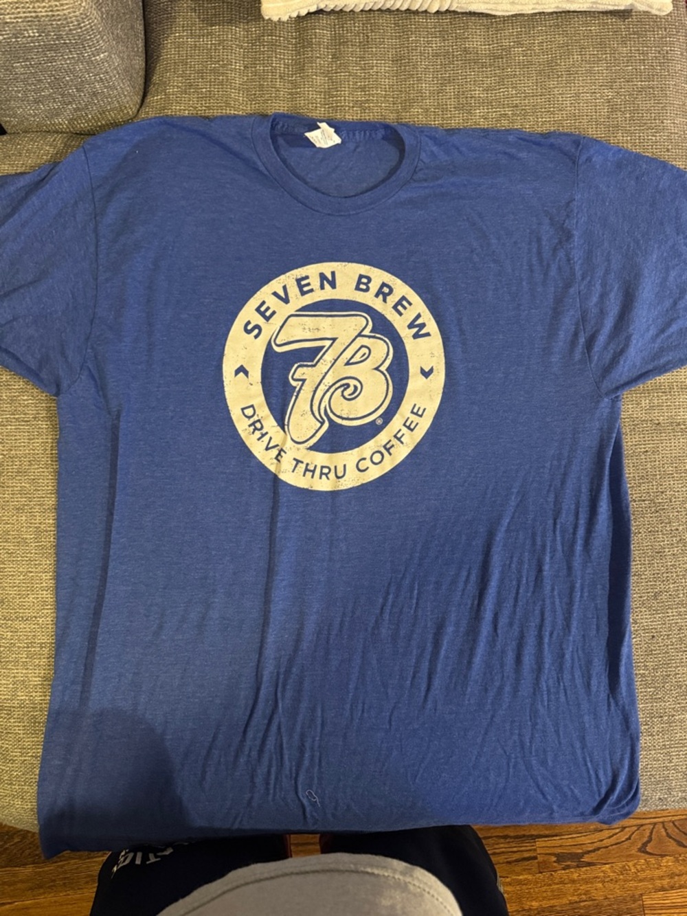 Blue Graphic Tee - Men's Crew Neck Cotton Blend